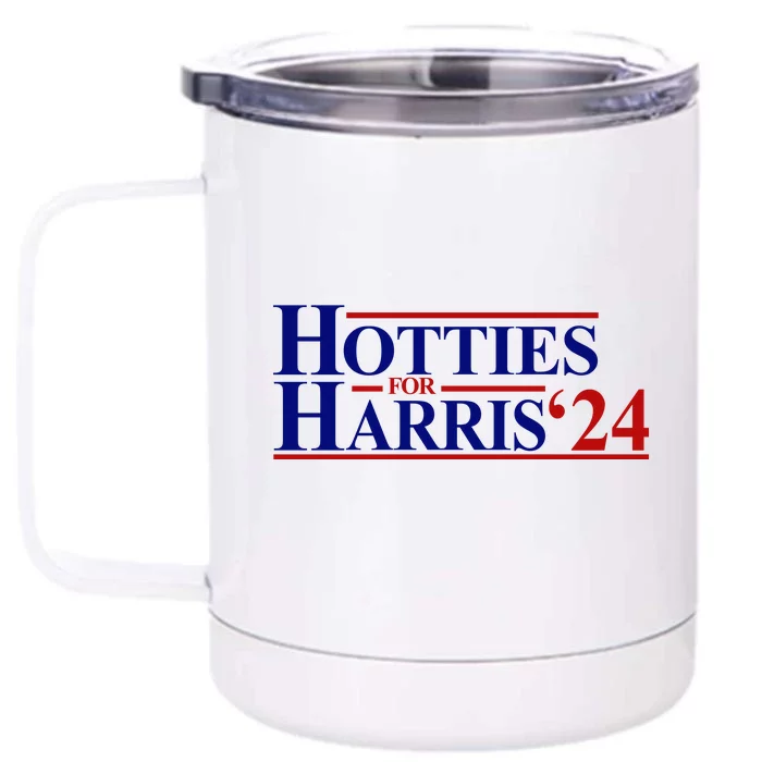 Hotties For Harris 2024 Funny Politcal Election Front & Back 12oz Stainless Steel Tumbler Cup