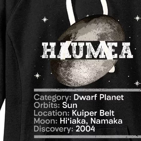 Haumea Facts Haumea Dwarf Planet Space Women's Fleece Hoodie