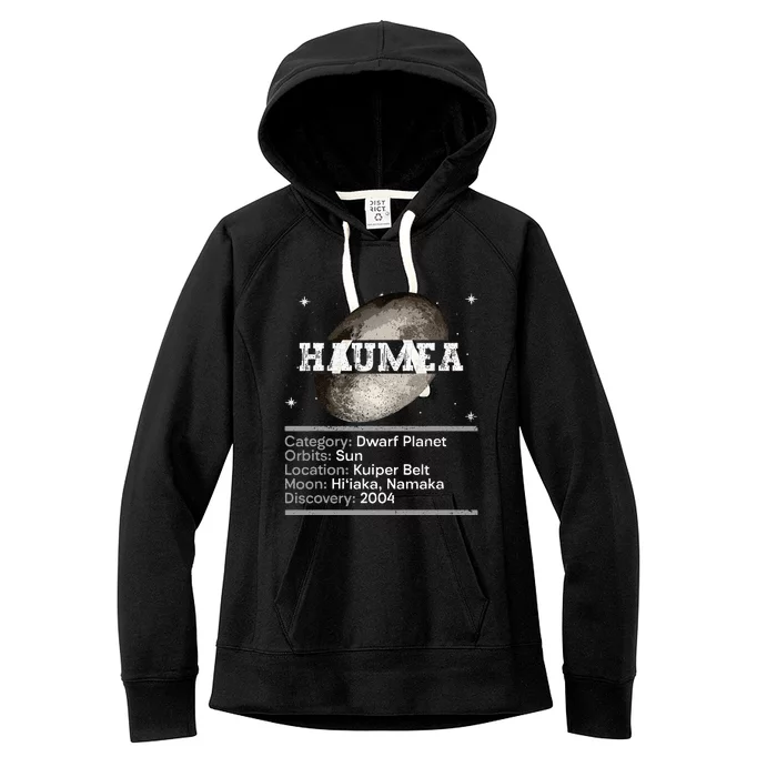 Haumea Facts Haumea Dwarf Planet Space Women's Fleece Hoodie