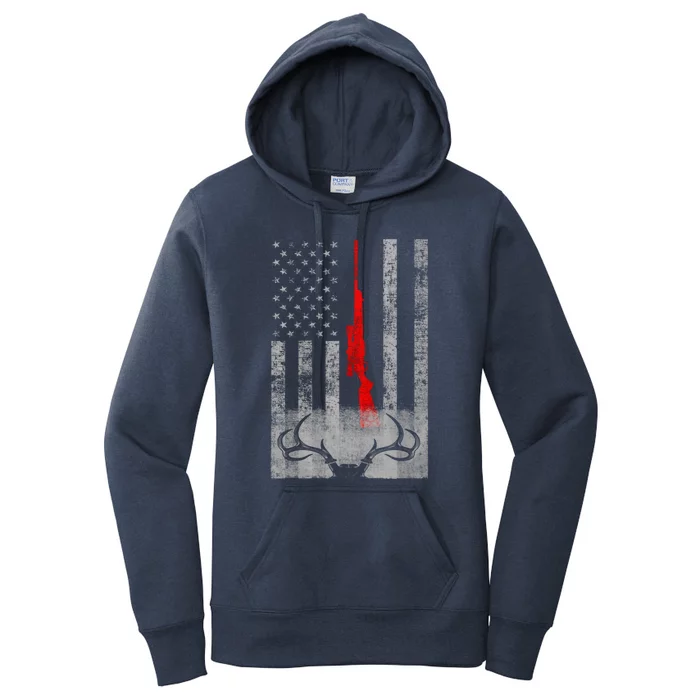 Hunting Flag Hunting Deer Hunting Gift Women's Pullover Hoodie