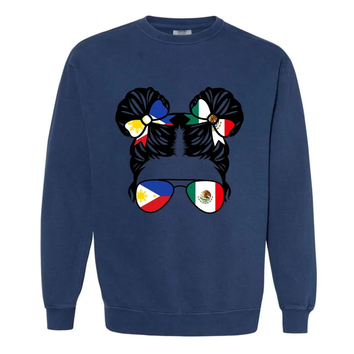 Half Filipino Half Mexican Philippines Heritage Garment-Dyed Sweatshirt