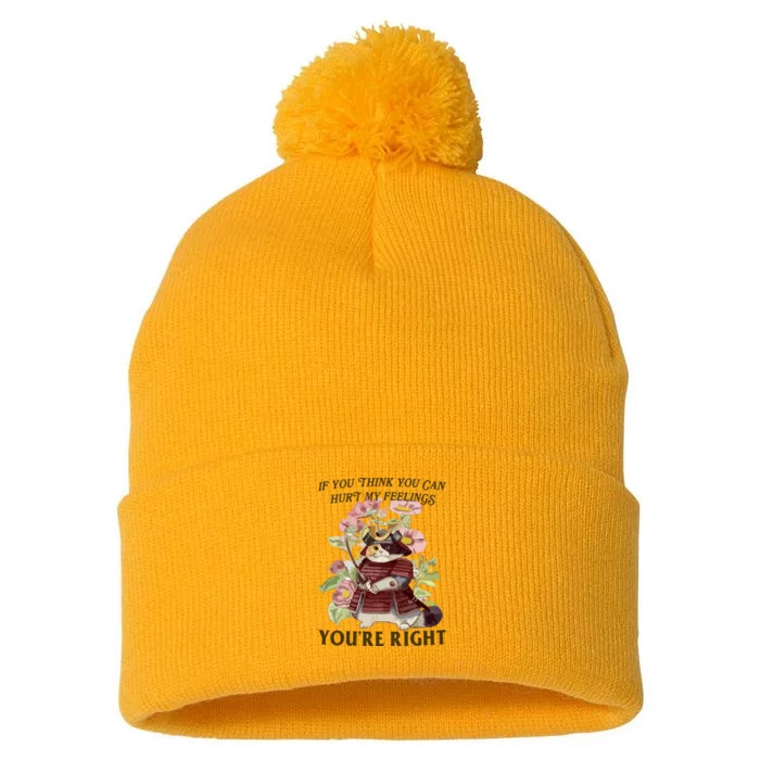 Hurt Feelings Pom Pom 12in Knit Beanie