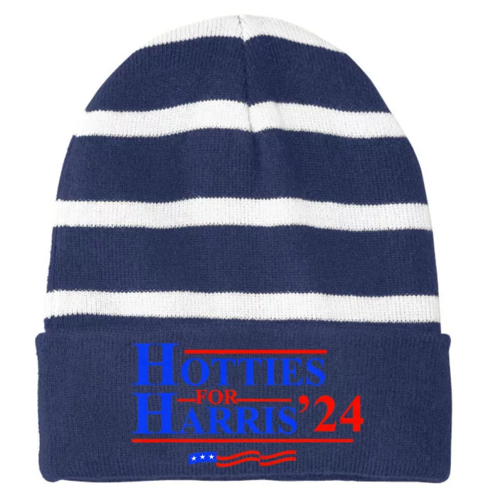 Hotties For Harris 2024 Striped Beanie with Solid Band