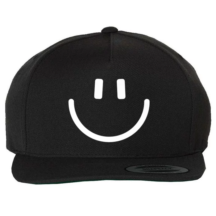 Happy Face, Happy Life Wool Snapback Cap