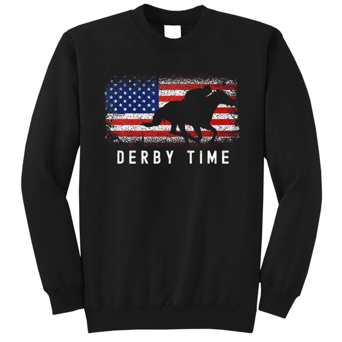 Horse Funny Horses Derby Time Horse Racing Tall Sweatshirt