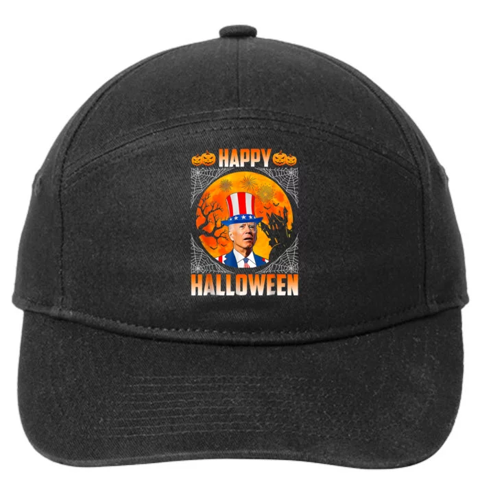 Halloween Funny Happy 4th Of July Anti Joe Biden 7-Panel Snapback Hat