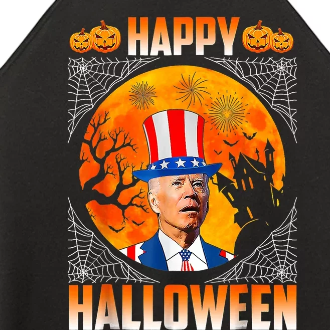 Halloween Funny Happy 4th Of July Anti Joe Biden Women’s Perfect Tri Rocker Tank