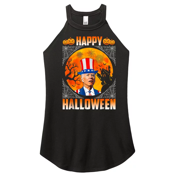 Halloween Funny Happy 4th Of July Anti Joe Biden Women’s Perfect Tri Rocker Tank