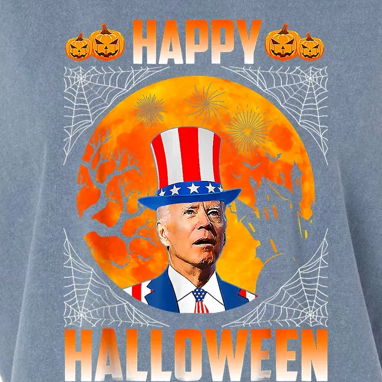 Halloween Funny Happy 4th Of July Anti Joe Biden Garment-Dyed Women's Muscle Tee