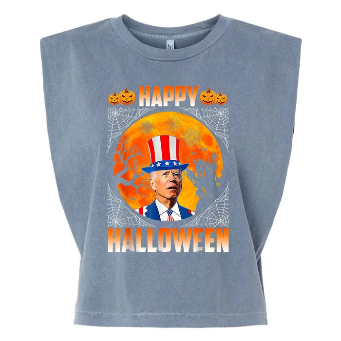 Halloween Funny Happy 4th Of July Anti Joe Biden Garment-Dyed Women's Muscle Tee