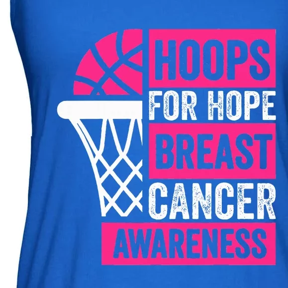 Hoops For Hope Basketball Family Breast Cancer Awareness Ladies Essential Flowy Tank