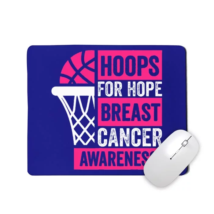 Hoops For Hope Basketball Family Breast Cancer Awareness Mousepad