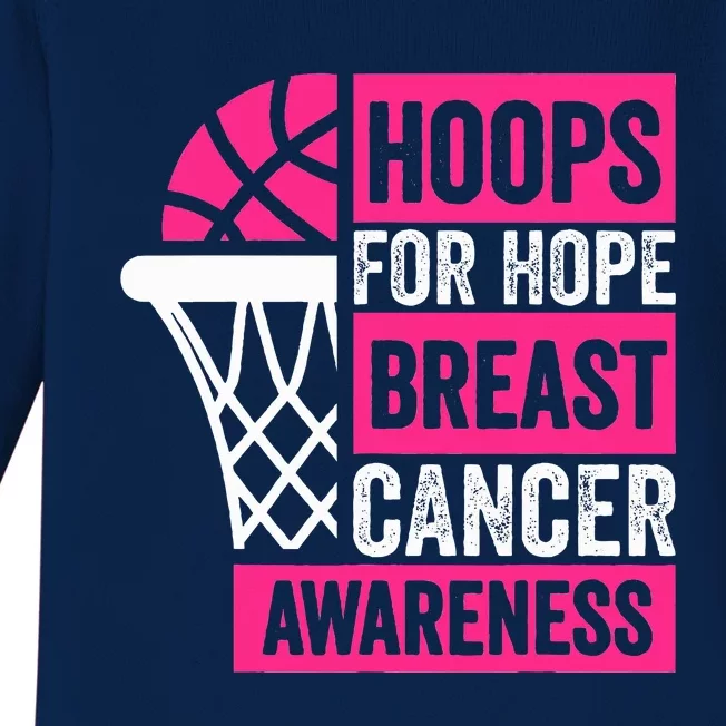 Hoops For Hope Basketball Family Breast Cancer Awareness Baby Long Sleeve Bodysuit