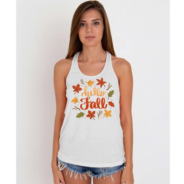 Hello Fall Women's Knotted Racerback Tank