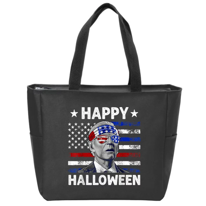 Halloween Funny Happy 4th Of July Anti Joe Biden Zip Tote Bag