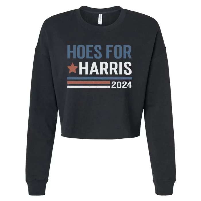 Hoes For Harris 24 Hotties For Harris 2024 Long Sleeve Cropped Pullover Crew