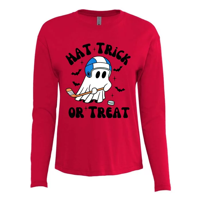 Halloween Family Hat Trick Or Treat Hilarious Hockey Gift For Winter Sports Womens Cotton Relaxed Long Sleeve T-Shirt