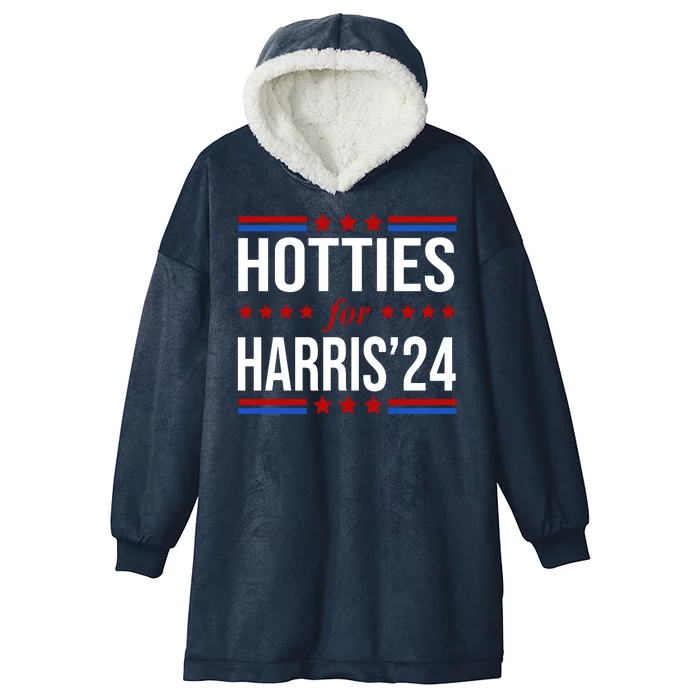 Hotties For Harris 2024 Funny Election Kamala Hooded Wearable Blanket