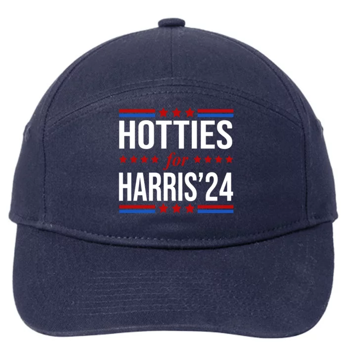 Hotties For Harris 2024 Funny Election Kamala 7-Panel Snapback Hat