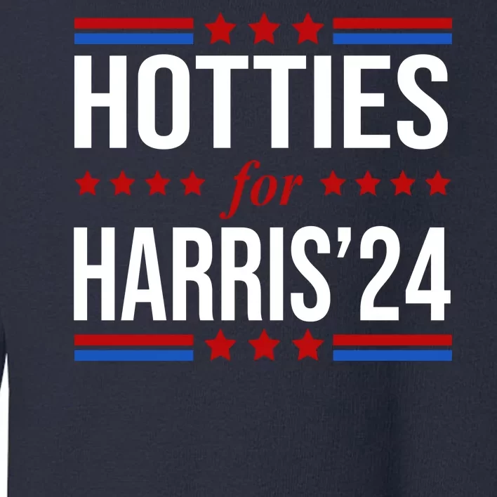 Hotties For Harris 2024 Funny Election Kamala Toddler Sweatshirt