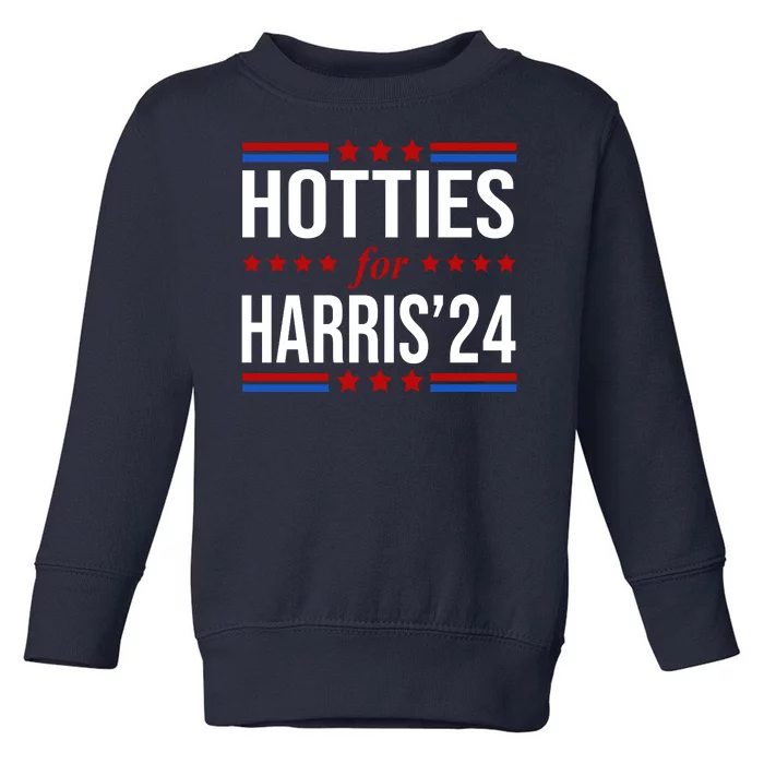 Hotties For Harris 2024 Funny Election Kamala Toddler Sweatshirt