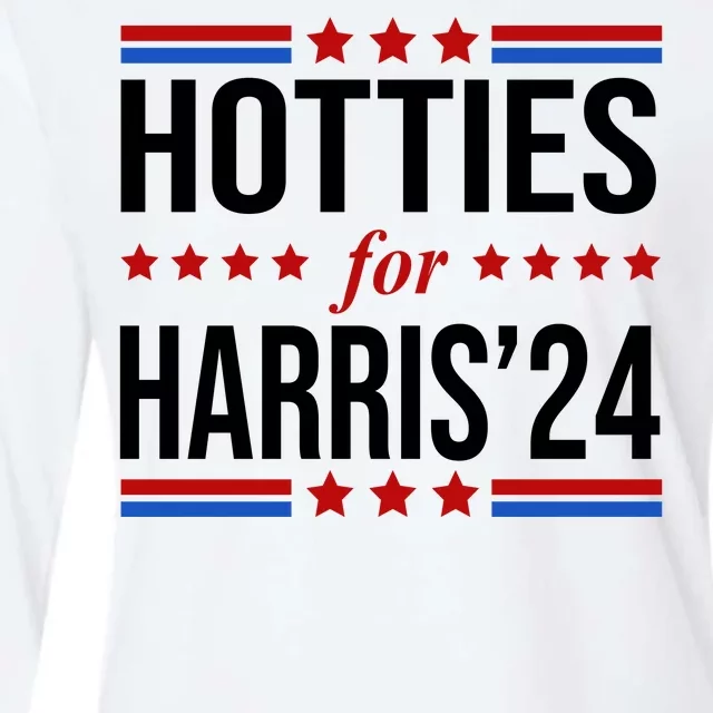 Hotties For Harris 2024 Funny Election Kamala Womens Cotton Relaxed Long Sleeve T-Shirt