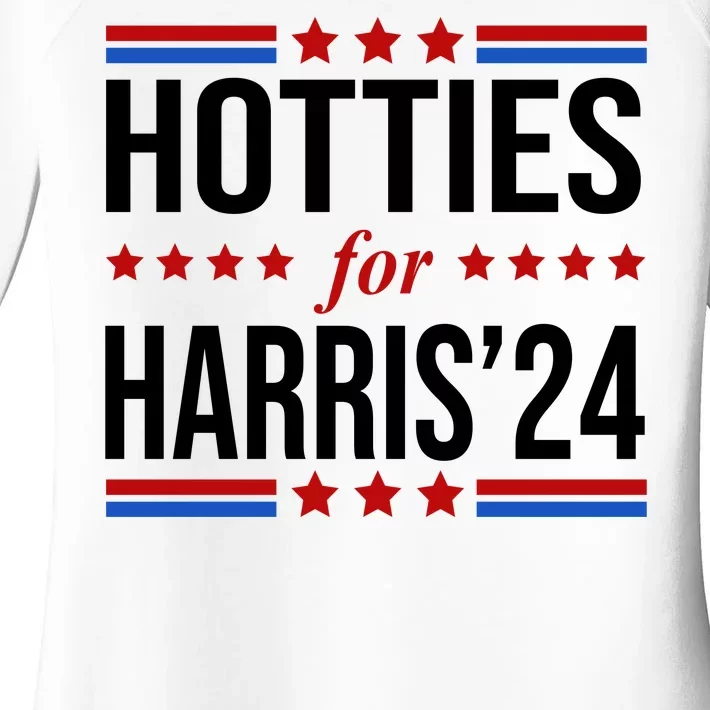 Hotties For Harris 2024 Funny Election Kamala Women's Perfect Tri Tunic Long Sleeve Shirt