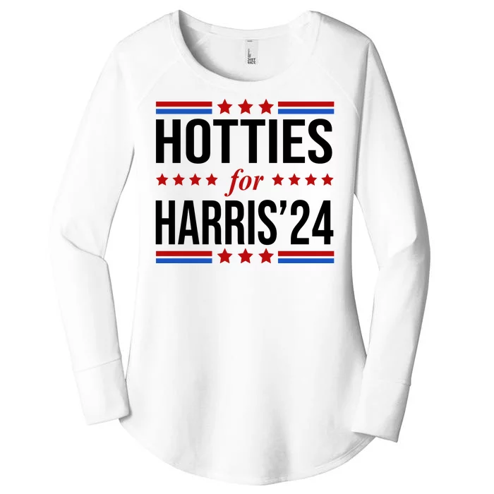 Hotties For Harris 2024 Funny Election Kamala Women's Perfect Tri Tunic Long Sleeve Shirt