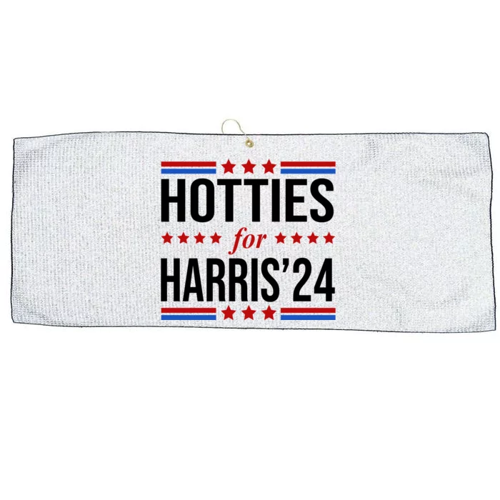 Hotties For Harris 2024 Funny Election Kamala Large Microfiber Waffle Golf Towel