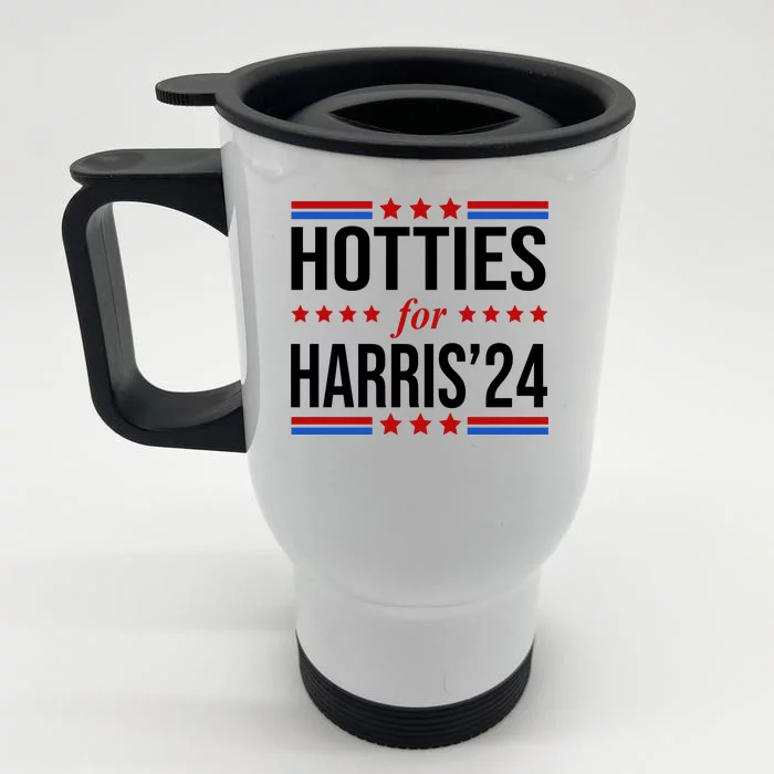 Hotties For Harris 2024 Funny Election Kamala Front & Back Stainless Steel Travel Mug