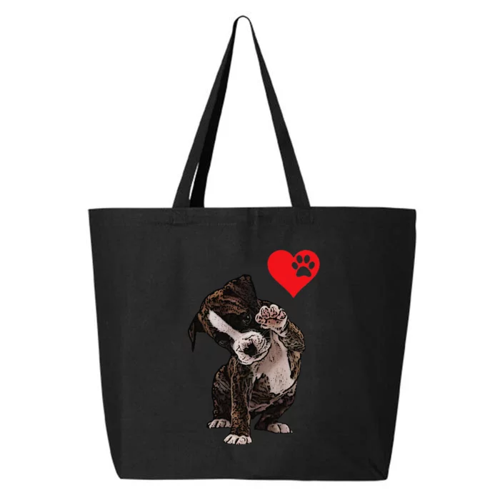 High Five Heart Bulldog Pup I Love Boxer Dog Lovers Bulldogs 25L Jumbo Tote