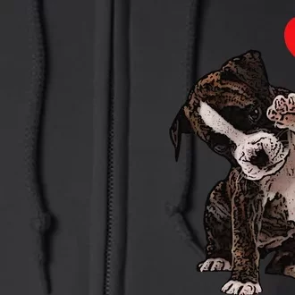 High Five Heart Bulldog Pup I Love Boxer Dog Lovers Bulldogs Full Zip Hoodie