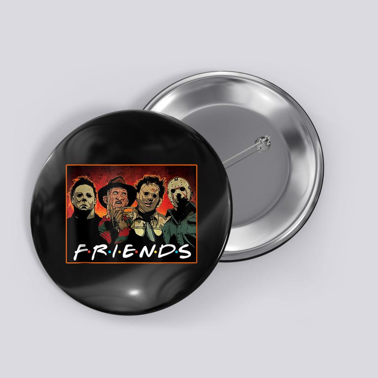 Halloween Friends, Halloween Horror Movies Characters Button