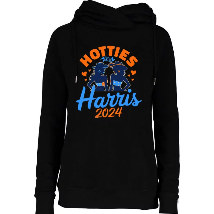 Hotties For Harris 2024 Election Political Statet Womens Funnel Neck Pullover Hood