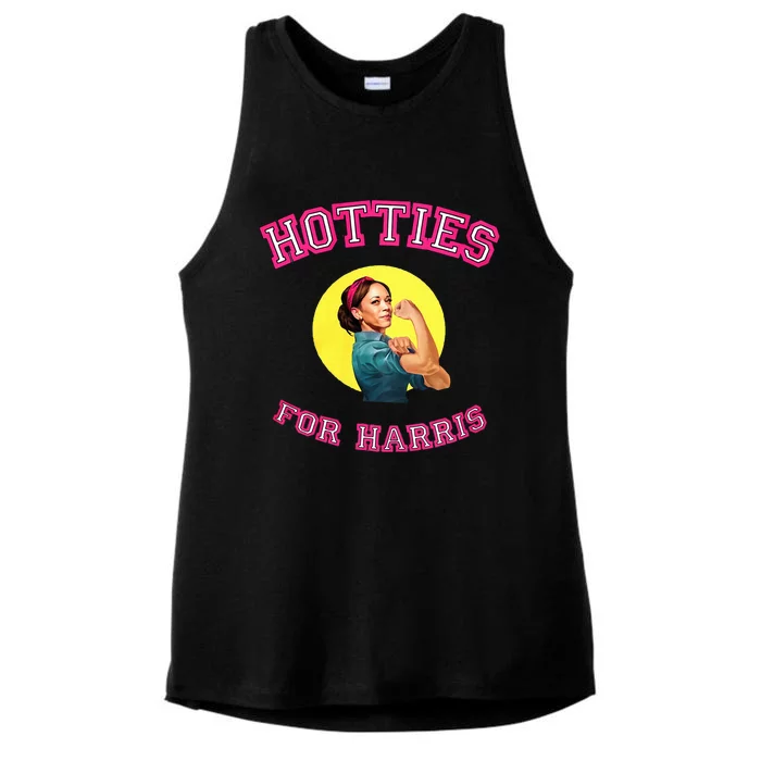 Hotties For Harris Election 2024 Ladies Tri-Blend Wicking Tank