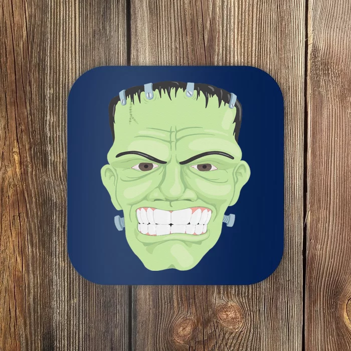 Halloween Frankenstein Head Terrifyingly Green Snarling Head Coaster