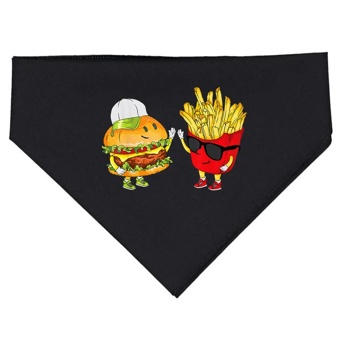 Hamburger Fries High Five Cool Fun Combo Snacks Funny Gift USA-Made Doggie Bandana