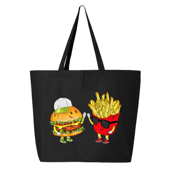 Hamburger Fries High Five Cool Fun Combo Snacks Funny Gift 25L Jumbo Tote