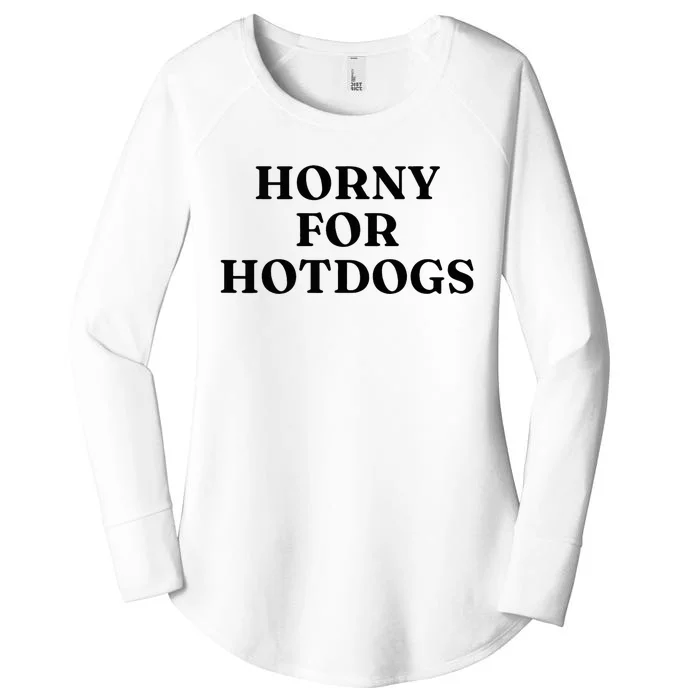 Horny For Hotdogs Women's Perfect Tri Tunic Long Sleeve Shirt