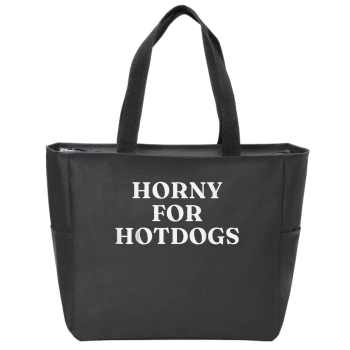 Horny For Hotdogs Zip Tote Bag