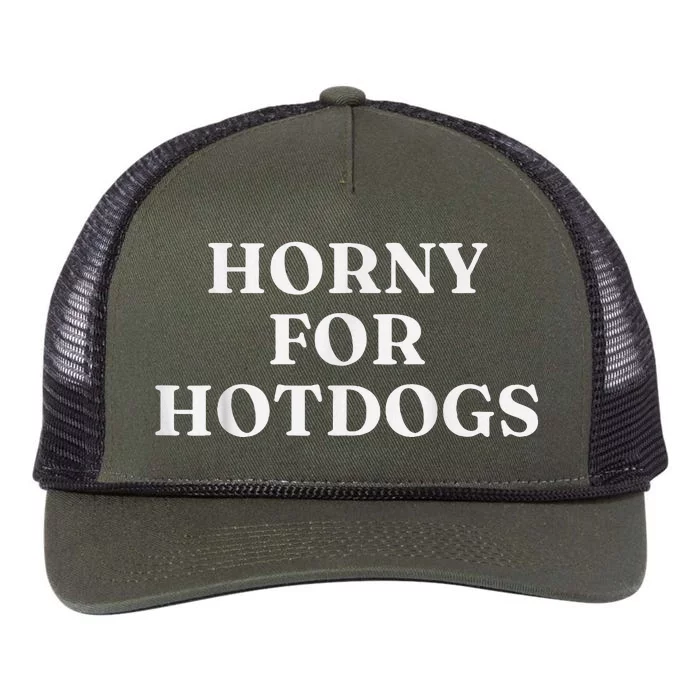 Horny For Hotdogs Retro Rope Trucker Hat Cap