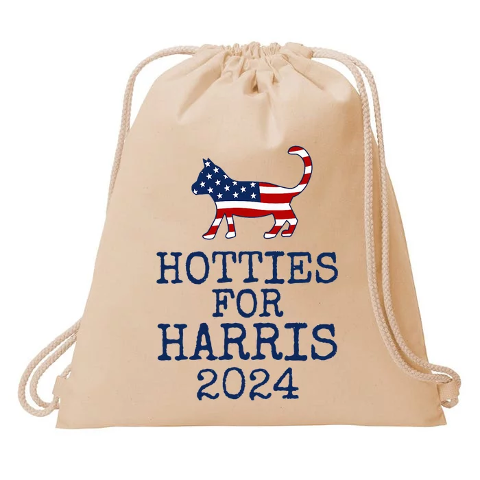 Hotties For Harris 2024 Cat Ladies Kamala Drawstring Bag