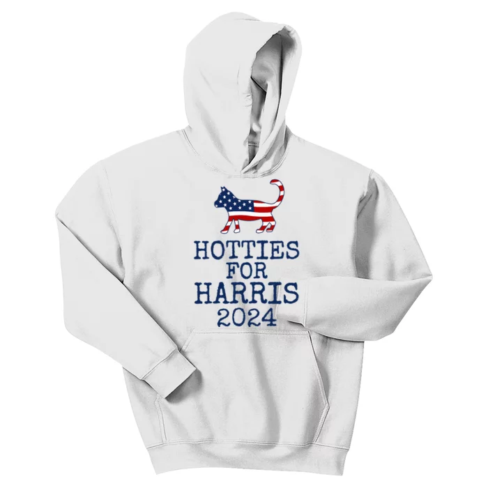 Hotties For Harris 2024 Cat Ladies Kamala Kids Hoodie