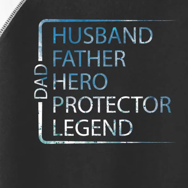 Husband Father Hero Protector Legend Father Day Dad Toddler Fine Jersey T-Shirt