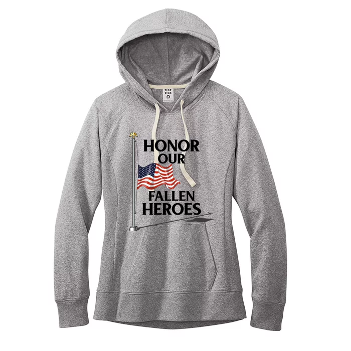 Honor Fallen Heroes / Military Honor Memorial American Flag Gift Women's Fleece Hoodie