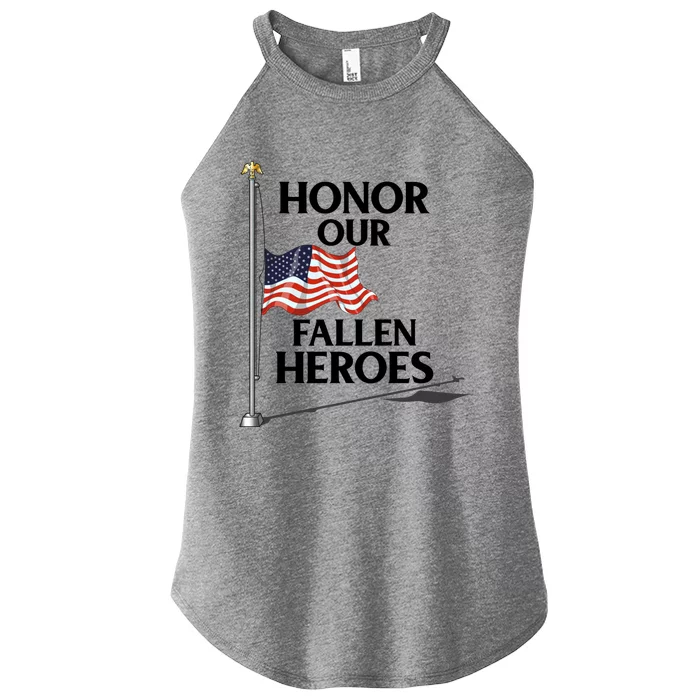 Honor Fallen Heroes / Military Honor Memorial American Flag Gift Women’s Perfect Tri Rocker Tank