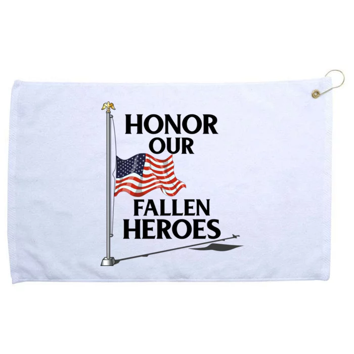 Honor Fallen Heroes / Military Honor Memorial American Flag Gift Grommeted Golf Towel