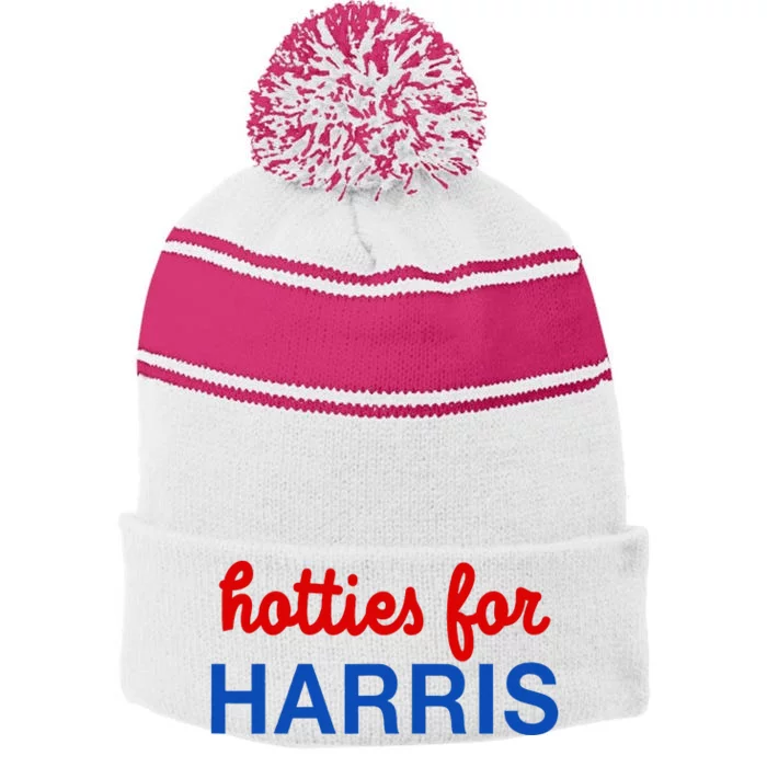 Hotties For Harris Stripe Pom Pom Beanie