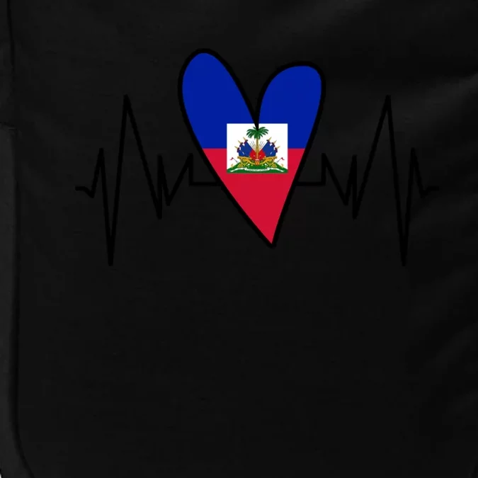 Haitian Flag Heartbeat Ekg Heart Gift Impact Tech Backpack