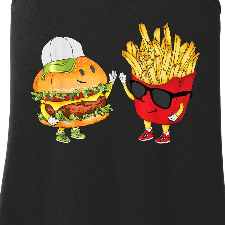 Hamburger Fries High Five | Cool Fun Combo Snacks Funny Gift Ladies Essential Tank